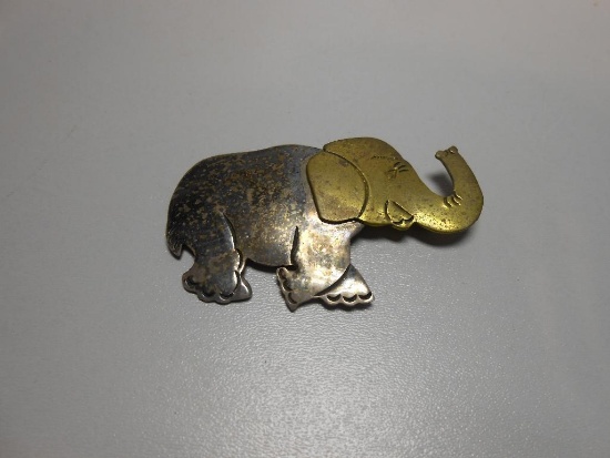 925 SILVER ELEPHANT PIN MEXICO TA-160 ALL ITEMS ARE SOLD AS IS, WHERE IS, WITH NO GUARANTEE OR