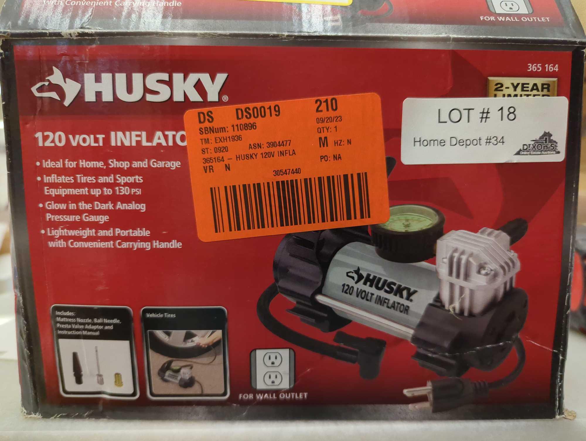 HUSKY 120 VOLT CORDED ELECTRIC INFLATOR, APPEARS Proxibid