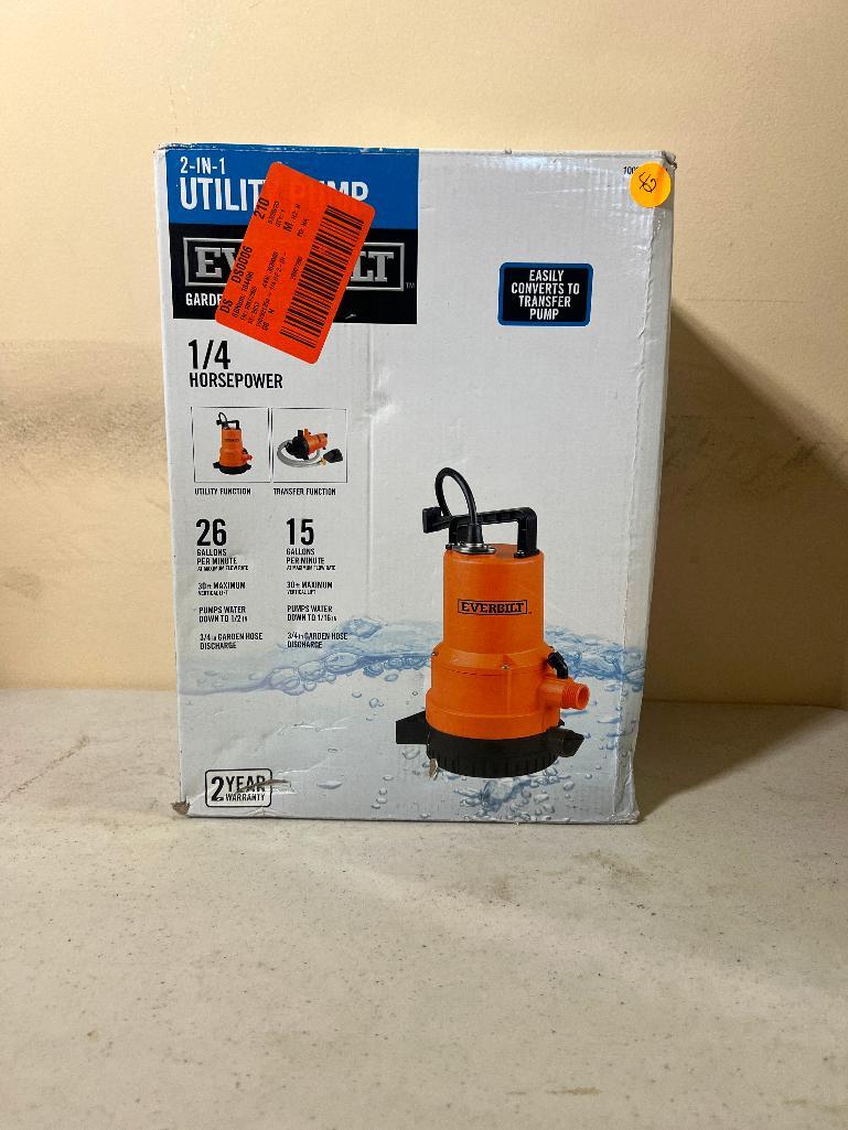EVERBILT 2 IN 1 UTILITY PUMP. GARDEN HOSE Proxibid
