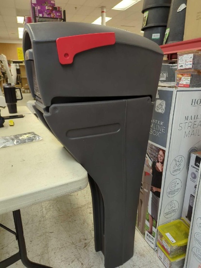 Step2 Gray Mail Master Streamline Mocha OverPost Mounted Plastic Mailbox. Appears to be used with