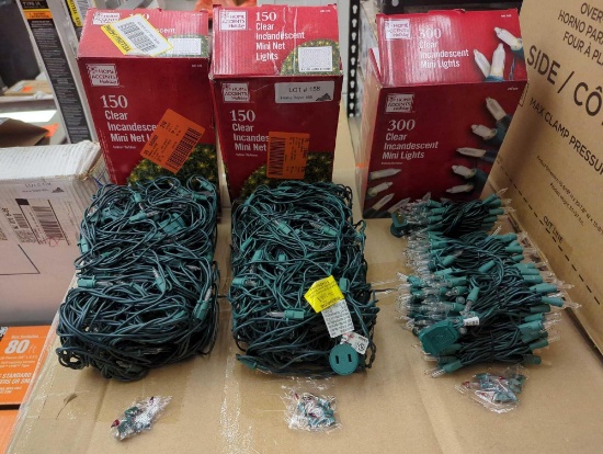Lot of 3 including: - 2 Home Accents Holiday 150L Clear Incandescent Mini Christmas Net Lights. Both