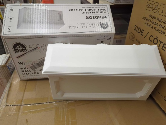 Architectural Mailboxes Windsor White, Small, Plastic, Wall Mount Mailbox. Comes in opened box as is
