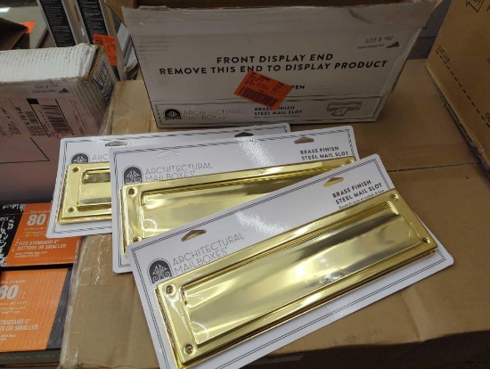 Lot of 3 Architectural Mailboxes Brass Steel Mail Slot Accessory. Comes in opened box as is shown in