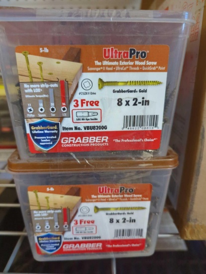 LOT OF 2 BOXES OF 8 IN X 2 IN 5 LBS LOX 2 FLAT SCAVENGER HEAD GRABBER GARD COARSE THREAD