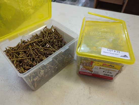 8 in. x 2 in. 5 lbs. Lox 2 Flat Scavenger Head Yellow Zinc Coarse Thread (Approximately 634-Pieces).