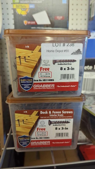 2 BOXES OF 8X3" GRABBERGARD GRAY SCREWS, VB1100RG, EXTERIOR SCREWS, BOTH PACKS ARE OPEN, 54.37 per