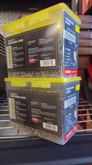 2 PACKS GRABBER 6 x 1-1/4 in. Gold Phillips Bugle Screw (5 lb. per Box) OPEN BOXES, MSRP 35.90