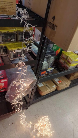 SET A FIVE BOXED ITEMS, HOME ACCENTS HOLIDAY, TWO BOXES OF 300 CLEAR INCANDESCENT MINI ICICLE