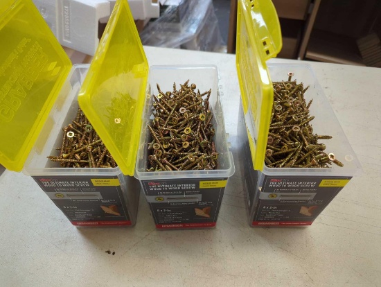Lot of 3 Grabber 8 in. x 2 in. 5 lbs. Lox 2 Flat Scavenger Head Yellow Zinc Coarse Thread