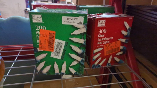 SET OF FOUR BOXES OF HOME ACCENTS HOLIDAY CHRISTMAS LIGHTS, 300 CLEAR INCANDESCENT MINI ICICLES, 300