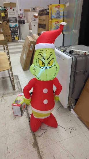 4' HOW THE GRINCH STOLE CHRISTMAS INFLATABLE, OPEN BOX TESTED WORKING, MSRP 19.88