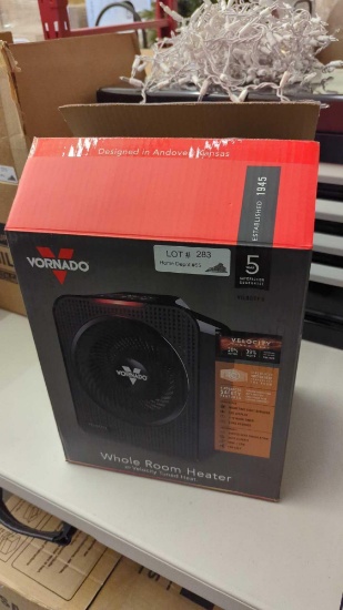 DAMAGED UNIT, VORNADO WHOLE ROOM HEATER, VELOCITY TUNED HEAT, OPEN BOX TESTED DOES NOT TURN ON.