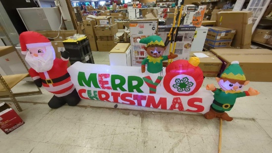 10 FT GIANT SIZED LED MERRY CHRISTMAS SIGN AIR BLOWN INFLATABLE, OPEN BOX, TESTED WORKING, MSRP IS