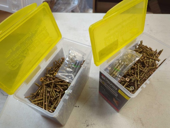 Lot of 2 Grabber 8 in. x 2 in. 5 lbs. Lox 2 Flat Scavenger Head Yellow Zinc Coarse Thread