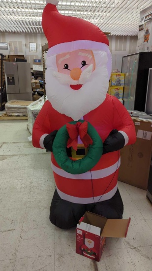 HOME ACCENTS HOLIDAY 6.5 FT LED SANTA, AIR BLOWN INFLATABLE, OPEN BOX, MSRP 10.00
