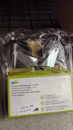 HONEY CAN DO FOUR PACK SHELVING UNIT WHEELS, SHF - 01939