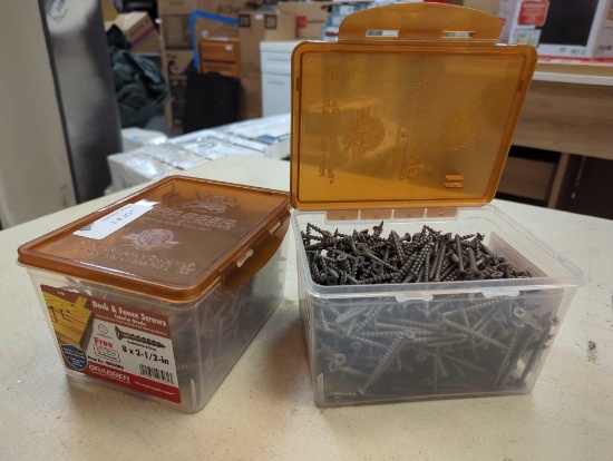 Lot of 2 Grabber #8 2-1/2 in. Gray Philips Bugle-Head Wood Deck Screws. Comes in opened bins. Both