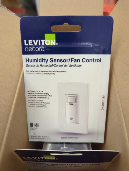 LOT OF 3 LEVITON DECORA IN WALL HUMIDITY SENSOR FOR BATHROOM EXHAUST FAN CONTROL SWITCH 1/4 HP