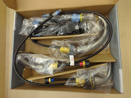 GLACIER BAY BUILDERS 8 INCH WIDESPREAD DOUBLE HANDLE HIGH ARC BATHROOM FAUCET IN BRUSHED NICKEL,