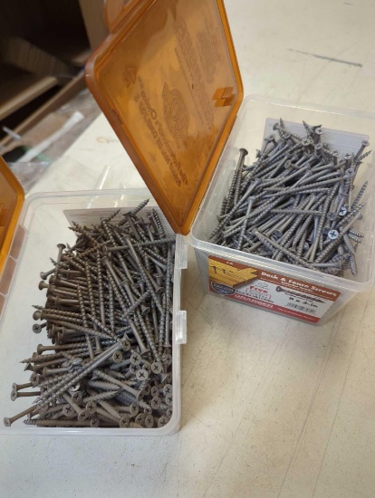 Lot of 2 Grabber #8 2-1/2 in. Gray Philips Bugle-Head Wood Deck Screws. Comes in opened bins. Both