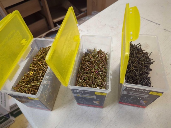 Lot of 2 Grabber #6 1-1/4 in. Black & Gold Philips Scavenger Head Drywall Screws. Comes in opened