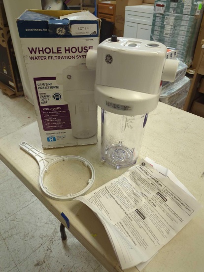 GE Whole House Water Filtration System. Comes in opened box as is shown in photos. Appears to be