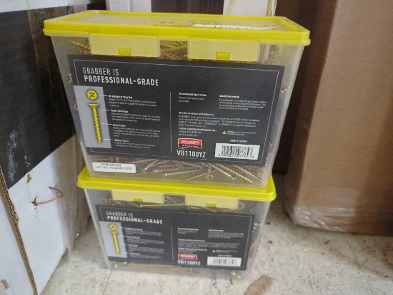LOT OF 2 GRABBER #8 X 3 IN 5 LBS BUGLE HEAD SCREW, ALL APPEAR TO BE NEW, RETAIL PRICE VALUE $38.00.