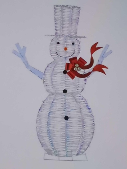 HOME ACCENT HOLIDAY 6 FT IRIDESCENT TWIST LED IRIDESCENT RIBBON SNOWMAN,YARD DECORATION, APPEARS TO