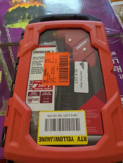 ARROW ONE-HANDED SWIVEL RIVETER KIT, APPEARS TO BE NEW IN CARRYING CASE, RETAIL PRICE VALUE $33.00
