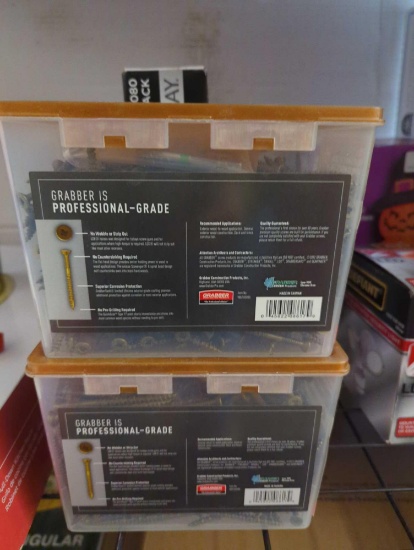 LOT OF 2 10 IN X 3-IN 5 LB LOX 2 FLAT SCAVENGER HEAD GRABBER GARD COARSE THREAD 353 PIECES PER BOX,