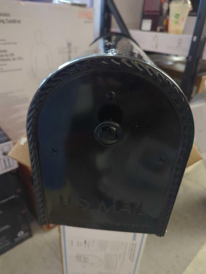 ARCHITECTURAL MAILBOXES EDWARDS GALVANIZED STEEL POST MOUNT MAILBOX, APPEARS TO BE NEW IN OPEN BOX,