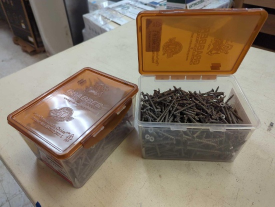 Lot of 2 Grabber #8 2-1/2 in. Gray Philips Bugle-Head Wood Deck Screws. Comes in opened bins. Both