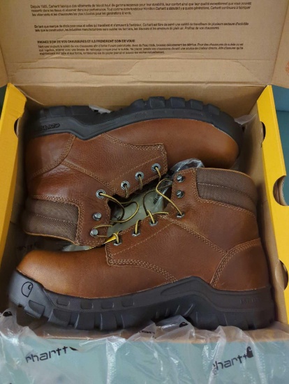 CARHARTT MEN'S RUGGED FLEX 6 INCH WORK BOOT COMPOSITE TOE BROWN LACE UP 011W, SIZE 11W, APPEARS TO