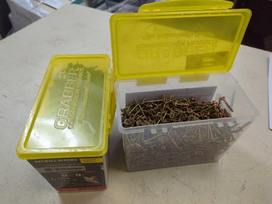 Lot of 2 Grabber #6 1-1/4 in. Black & Gold Philips Scavenger Head Drywall Screws. Comes in opened