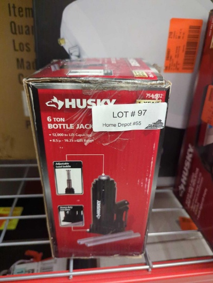 Husky 6-Ton Hydraulic Bottle Car Jack Appears to be Used Retail Price $32.98 Sku - 754902