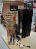 Pelonis 1,500-Watt Oil-Filled Radiant Electric Space Heater with Thermostat. Comes in opened box as