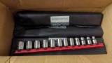 TEKTON 3/8 in. Drive 6-Point Socket Set with Rails (5/16-3/4 in., 8 mm-19 mm) (42-Piece), MOST PACKS