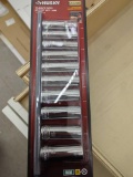 LOT OF 3 HUSKY 3/8 INCH DRIVE DEEP METRIC SOCKET SET 10 PIECE PER SET, ALL APPEAR TO BE NEW IN