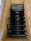 PELONIS 1,500 WATT OIL FILLED RADIANT ELECTRIC SPACE HEATER WITH THERMOSTAT, MISSING THE WHEELS, HAS