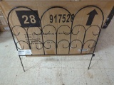 Lot of 20 Vigoro Chelsea 16 in. H x 18 in. W Black Garden Fence. Appears to be new. Comes in opened