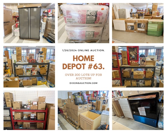 Dixon's Auction Auction Catalog - 1/26/2024 Home Depot Open Box ...