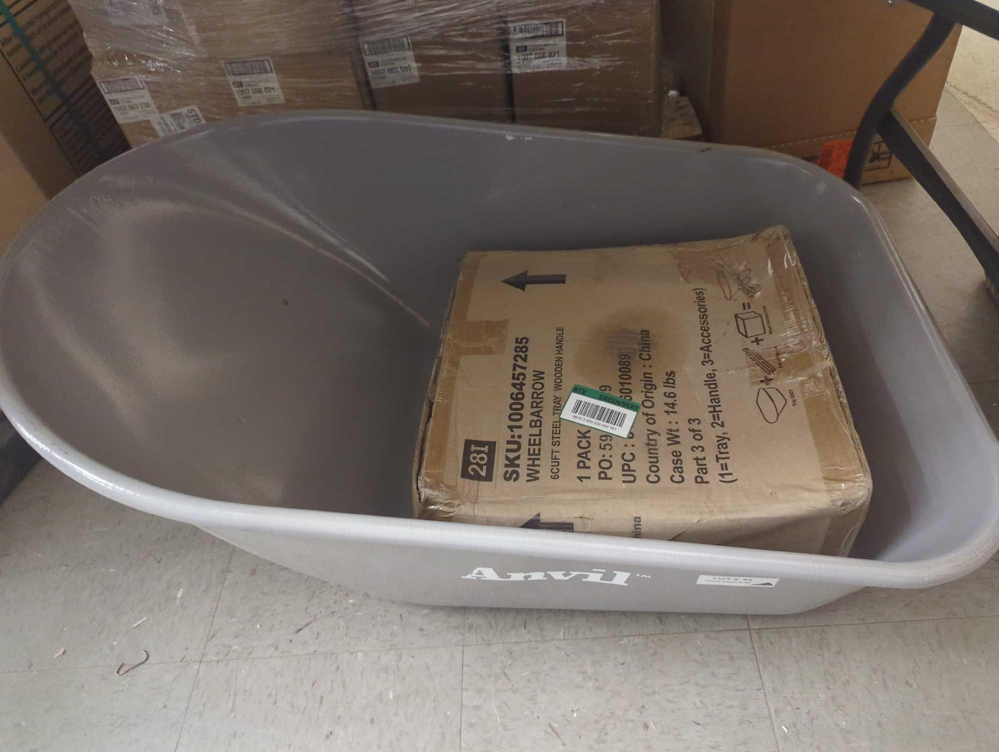 Anvil 6 cu. ft. Steel Tub Wheelbarrow with Wooden Proxibid