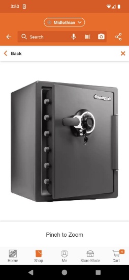 SentrySafe 2.0 cu. ft. Fireproof & Waterproof Safe with Dial Combination Lock Appears to be New in