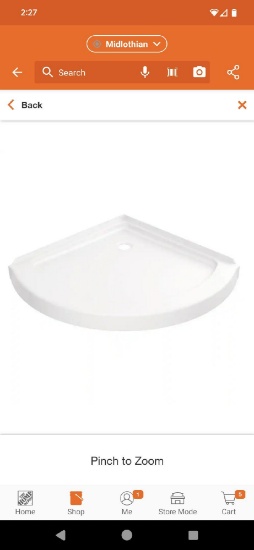 Delta Foundations 38 in. L x 38 in. W Corner Shower Pan Base with Corner Drain in White Appears to