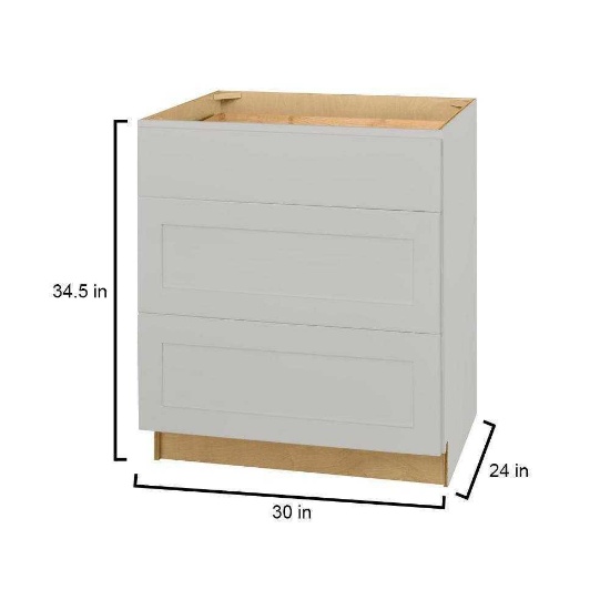 Hampton Bay Avondale 30 in. W x 24 in. D x 34.5 in. H Ready to Assemble Plywood Shaker Drawer Base