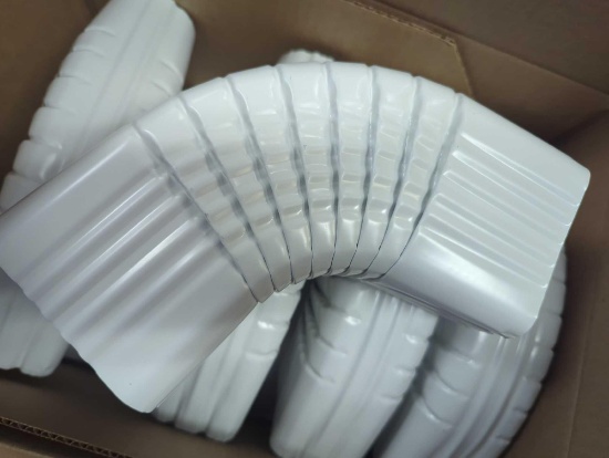 Amerimax Home Products (Box of 10) 3 in. x 4 in. White Aluminum Downspout B-Elbow Appears to be New