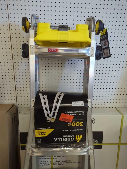 Gorilla Ladders 22 ft. Reach MPXA Aluminum Multi-Position Ladder with Project Bucket, 300 lbs. Load