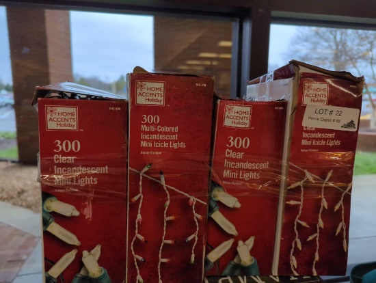 LOT OF 4 BOXES OF HOME ACCENTS HOLIDAY TO INCLUDE AN ASSORTMENT OF COLORS AND DESIGNS, APPEARS TO BE