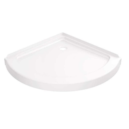 Delta Foundations 38 in. L x 38 in. W Corner Shower Pan Base with Corner Drain in White?, Appears to
