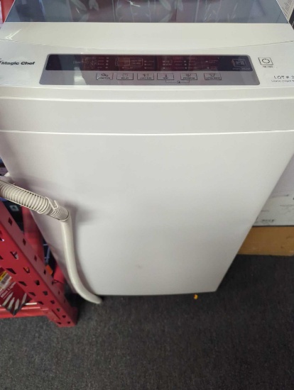 Magic Chef, Has a Small Dent on Side, 3.0 cu. ft. Compact Top Load Washer in White?, Appears to be